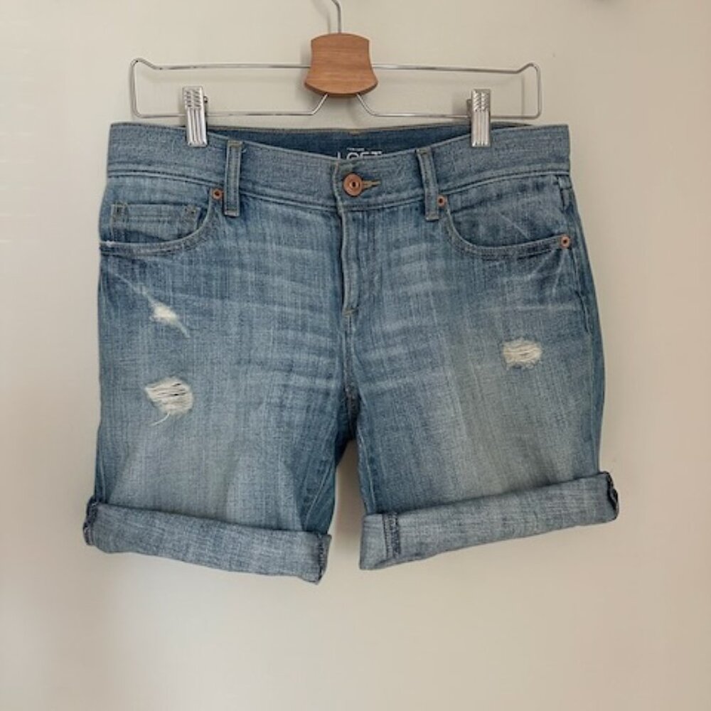 LOFT Distressed Denim Shorts